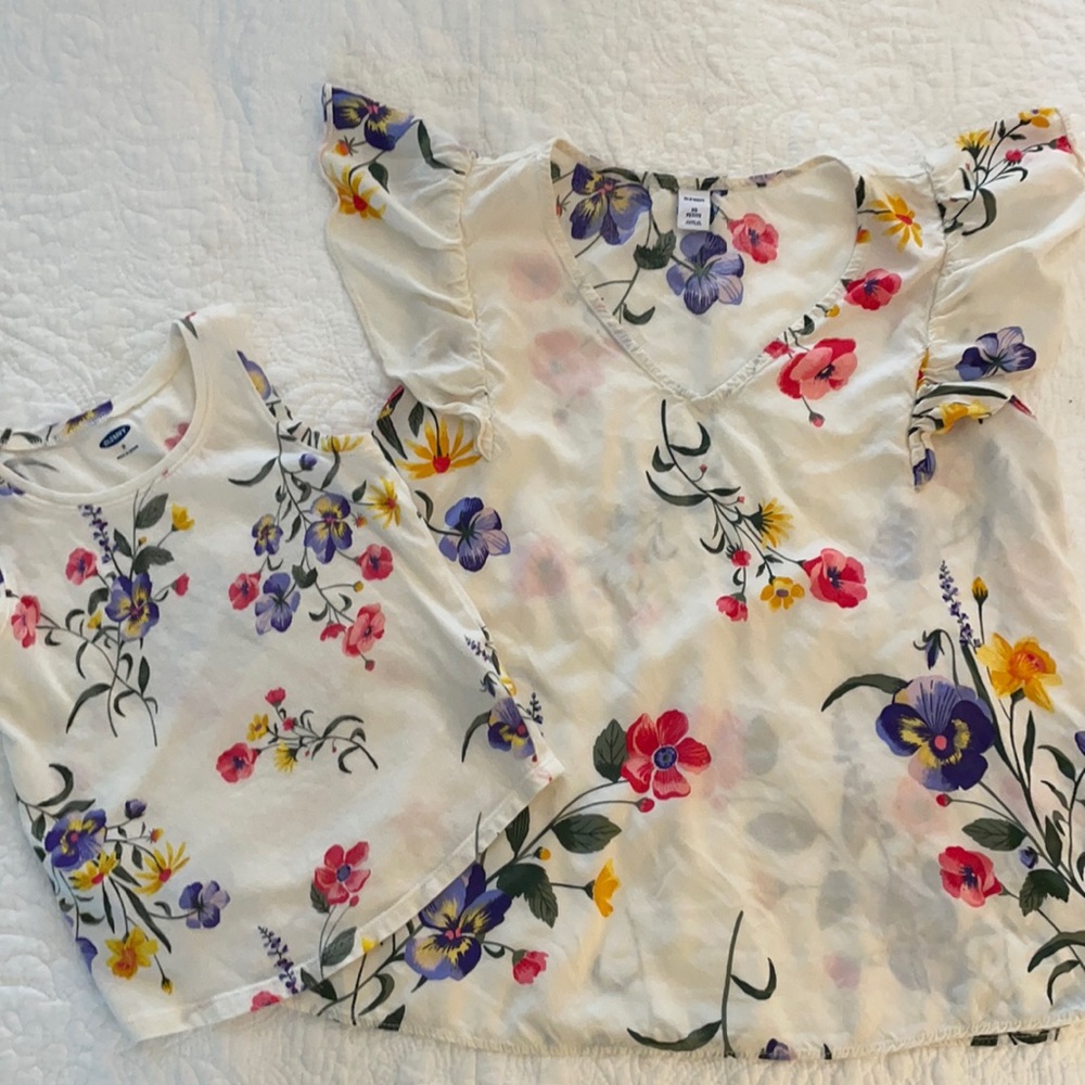 Mother Daughter Mommy and Me Floral Tanks